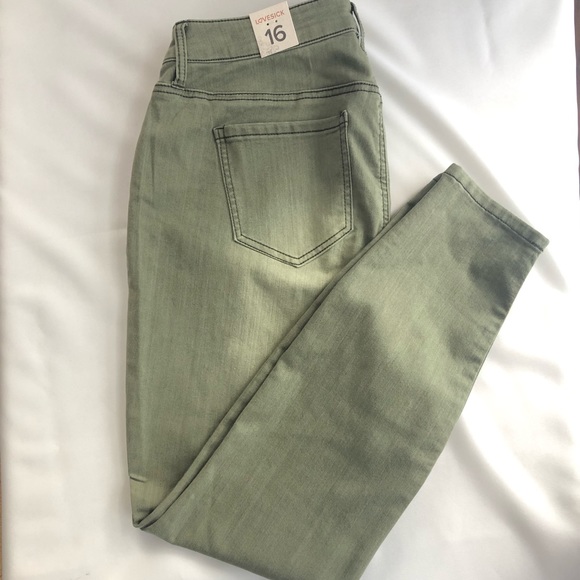 Lovesick Denim - Hot Topic Lovesick skinny jeans, green, sz 16